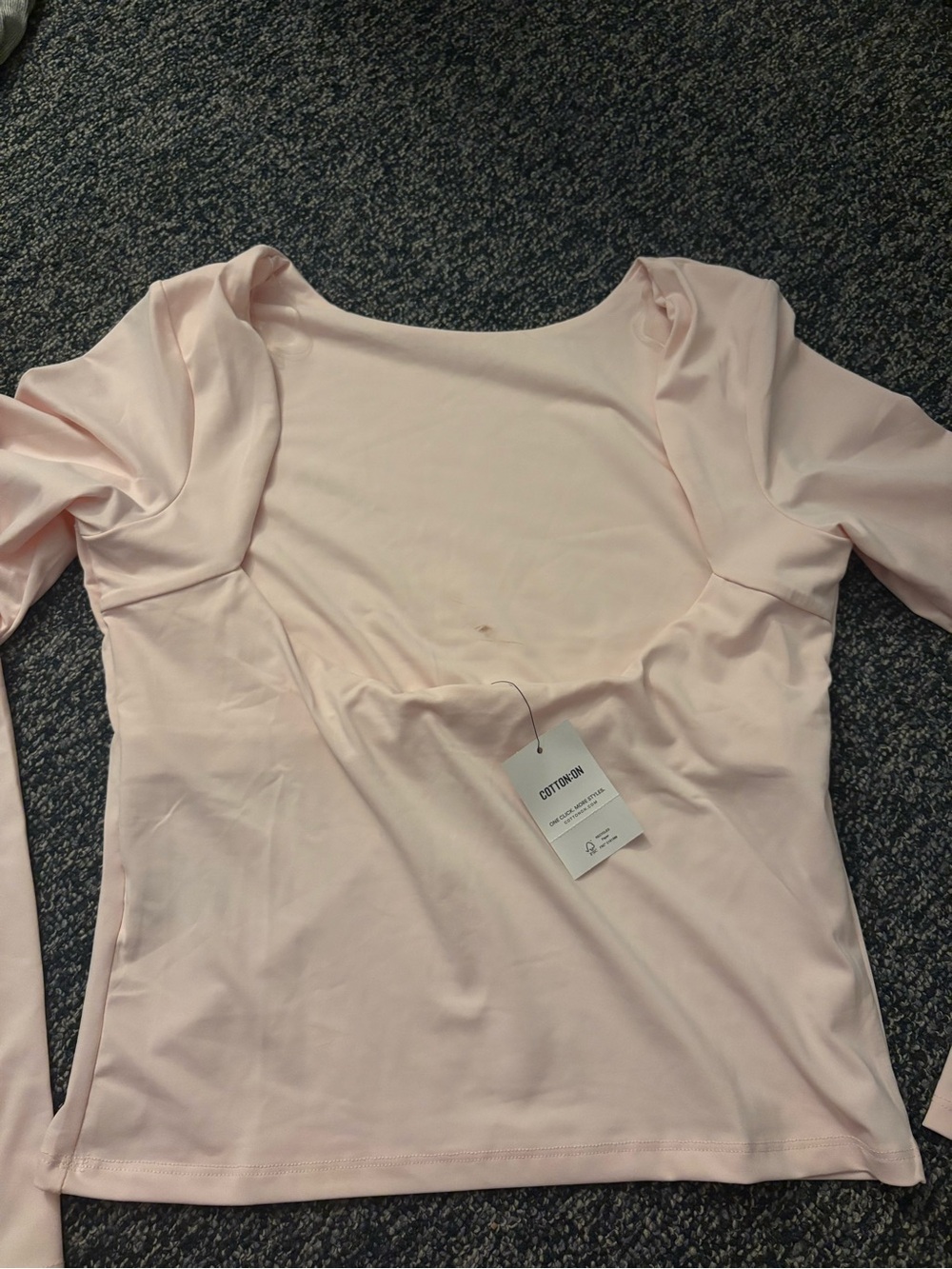 Cotton On Women’s Light Pink Long Sleeve Scoop Neck Top Size Medium